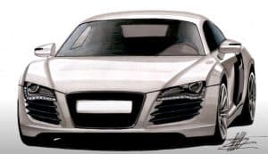 How to draw a Car - Audi R8 drawing
