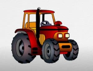 How to draw a Tractor step by step for beginners