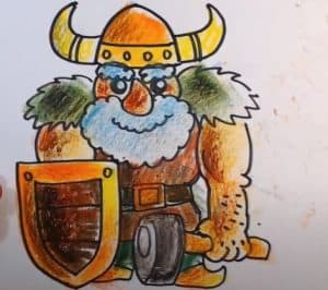 How to draw a Viking step by step for beginners