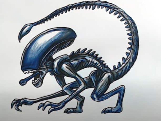 How To Draw A Xenomorph