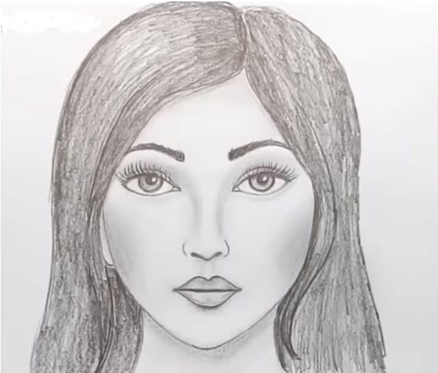 simple girl face drawing