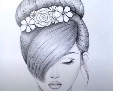 How to draw a girl with BEAUTIFUL hair style by pencil
