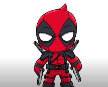 How to draw chibi Deadpool Step by step