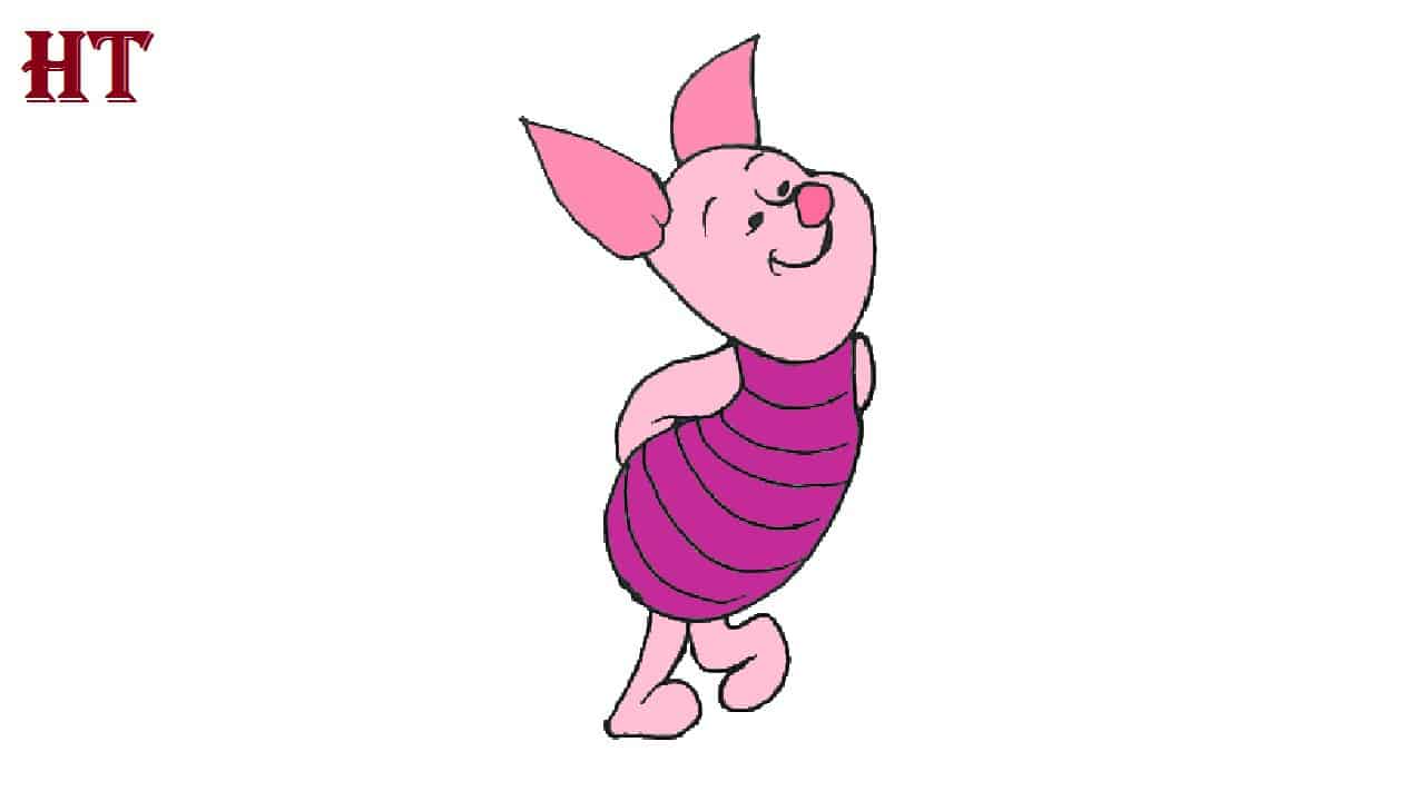 How to draw piglet  from winnie the pooh for beginners