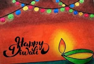 Diwali Drawing Tutorial Easy with Oil Pastel
