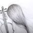 Girl with violin Drawing – Pencil sketch for beginners