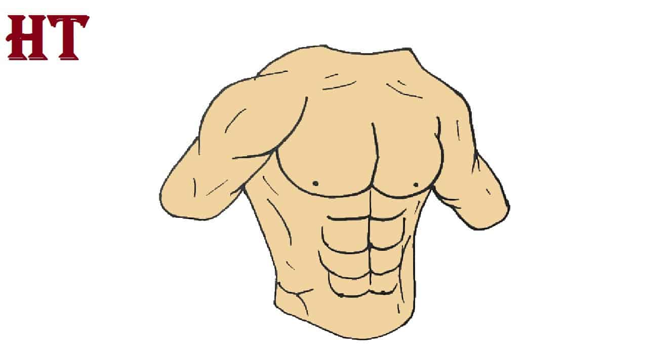 How To Draw A Six Pack Boy - Use a long, curved line to outline each