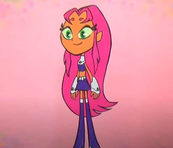 how to draw starfire step by step