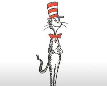 How to Draw The Cat in The Hat Step by Step