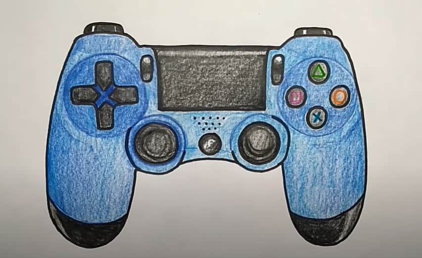 How to Draw a PS4 Controller PLAYSTATION CONTROLLER DRAWING