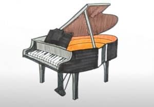 How to Draw a Piano Step By Step