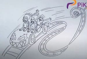 How to Draw a Roller Coaster Easy for Beginners