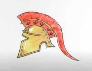 How to Draw a Spartan Helmet Step by Step