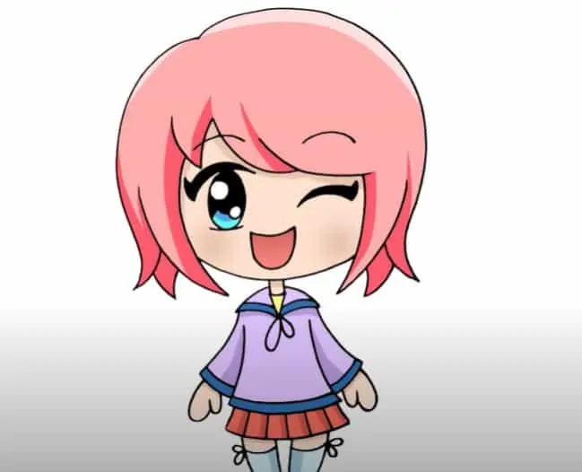 How to draw chibi anime girl Step by step