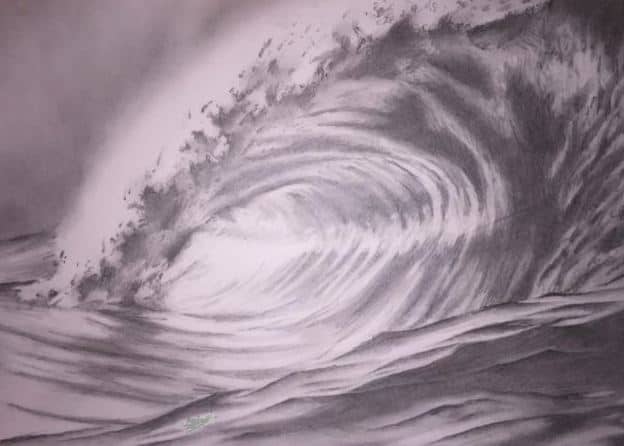 ocean waves drawing steps