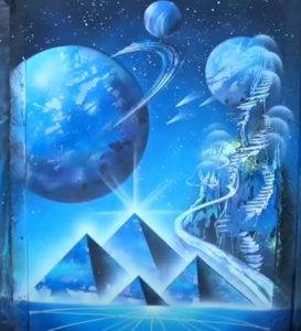 Pyramids and Space Painting - SPRAY PAINT ART