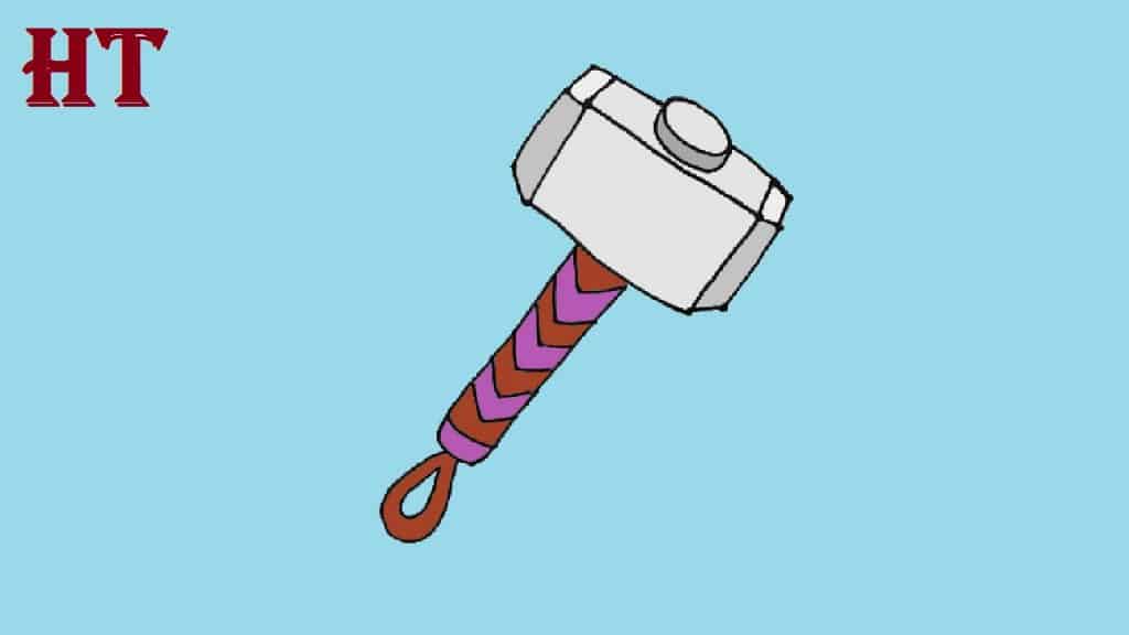 how to draw thor hammer