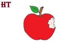 Bite Apple Fruit Drawing