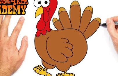 Cartoon Turkey Drawing Easy For Beginners Step by Step