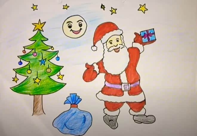 Santa Drawing ➤ How to draw a Santa Claus-saigonsouth.com.vn