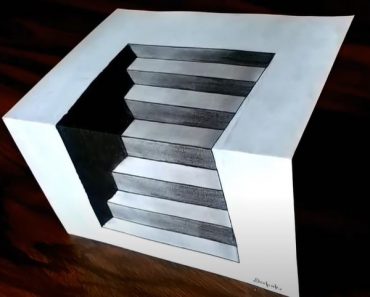 How to Draw 3D Stairs step by step – 3D drawing easy for Beginners