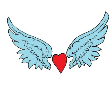 How to Draw Angel Wings on a Heart  step by step