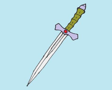 How to Draw a Dagger step by step
