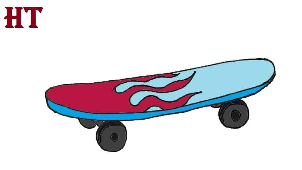 How to Draw a Skateboard Step by step