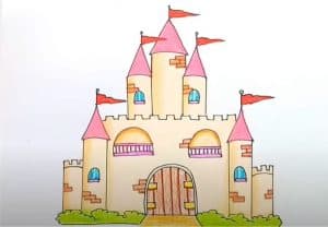 How to draw a Castle Step By Step for Beginners