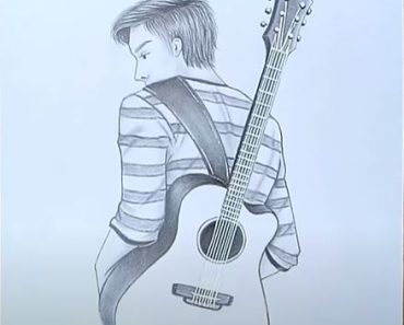 How to draw a boy with guitar step by step || Pencil sketch 2020