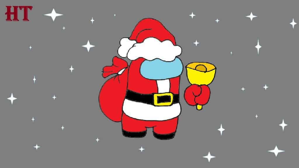 how to draw among us santa