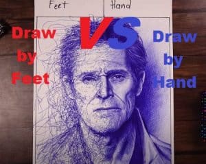 Draw By Feet VS Draw By Hand