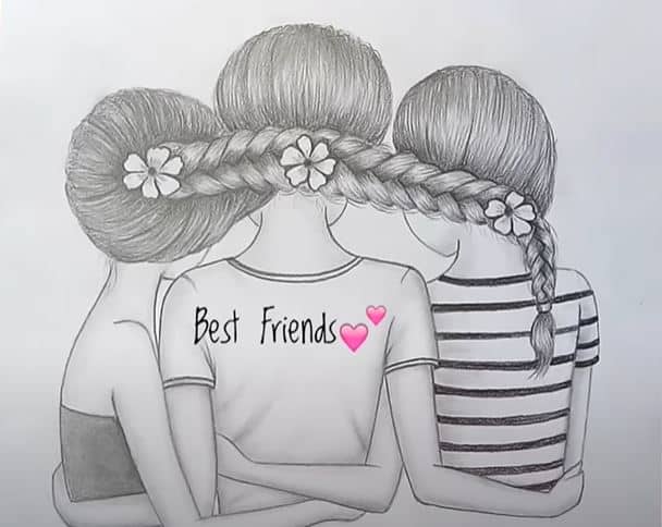 Pencil Sketch Bff Easy Cute Drawings - maanasthan