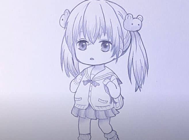 Girl Anime Sketch gambar ke 14