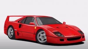 How to Draw a Ferrari f40 Step by Step - Car Drawing Tutorial