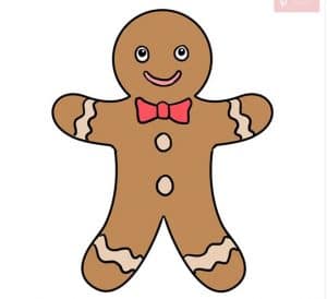 How to Draw a Gingerbread Man step by step