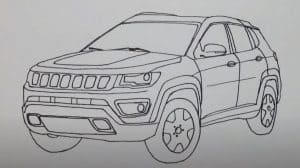 How to Draw a Jeep step by step - Car drawing easy