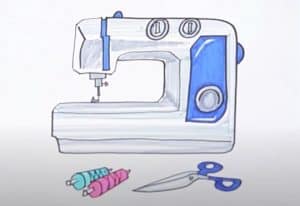 How to Draw a Sewing Machine Step by Step