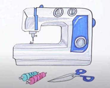 How to Draw a Sewing Machine Step by Step