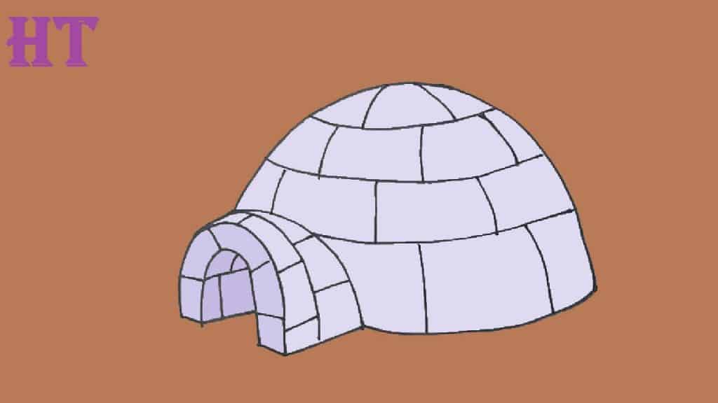 how to draw an igloo