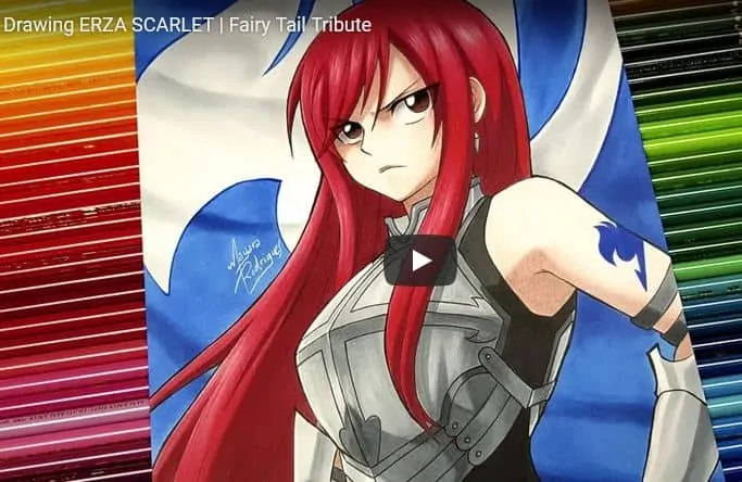 How to draw Erza Scarlet from Fairy Tail || Anime girl Drawing