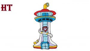 How to draw Paw Patrol Lookout Tower