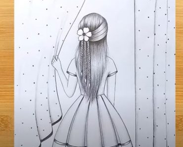 A girl beside the window Drawing – How to draw a girl with beautiful hairstyle