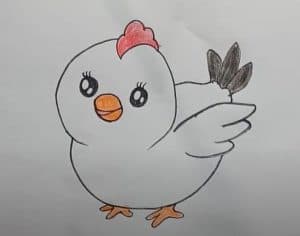 Chicken Drawing easy for kids - How to draw a Chicken
