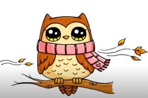 Cute Owl Drawing Easy for kids - How to draw a Owl