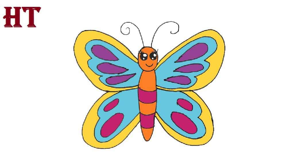 Cute butterfly drawing easy for Beginners