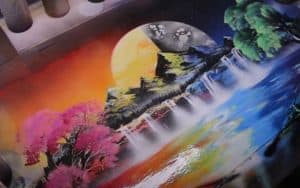 Day and Night Scenery painting - SPRAY PAINT