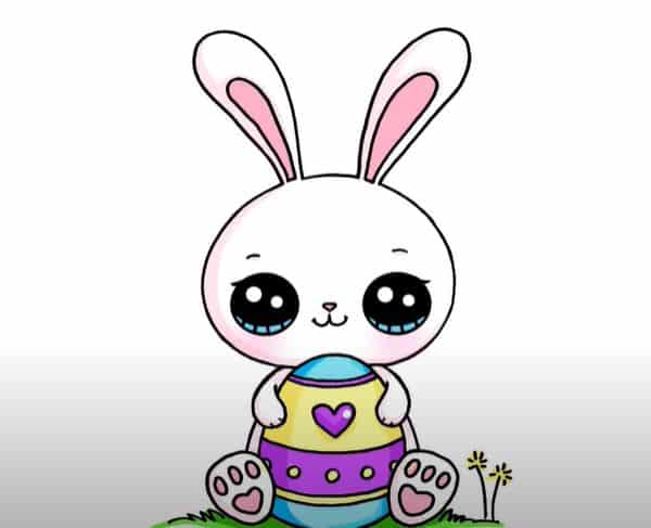 HOW TO DRAW AN EASTER BUNNY EASY DRAWING EASY AND FOFO - Drawing