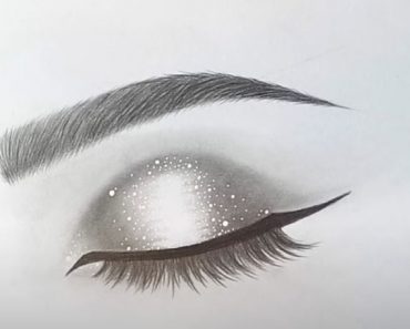 Glitter Closed Eye Drawing for Beginners || How to draw a Eye Step by Step