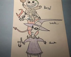 How to Draw Lock, Shock, and Barrel from Nightmare Before Christmas